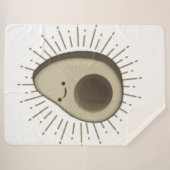 かわいいアボカド漫画のヴィンテージスタイル シェルパブランケット (正面(横))