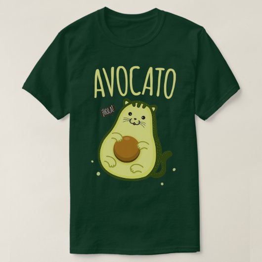かわいいアボカド猫かわいい Tシャツ (デザイン正面)