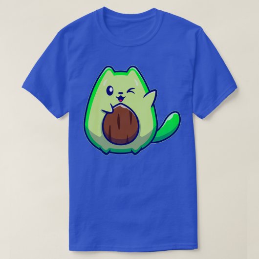 かわいいアボカド猫 Tシャツ (デザイン正面)