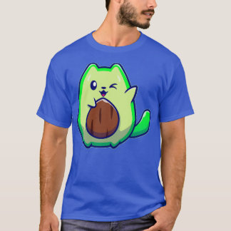 かわいいアボカド猫 Tシャツ