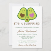 かわいいアボカド男女兼用赤ちゃんシャワー 招待状 (正面)