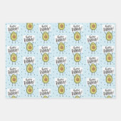 かわいいアボカド誕生日ギフトラップ ラッピングペーパーシート (正面)