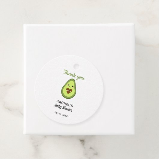 かわいいアボカド赤ちゃんシャワーありがとうミニマルかわいい フェイバータグ (インサイチュ)