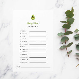 かわいいアボカド赤ちゃんシャワーゲームワードスクランブル