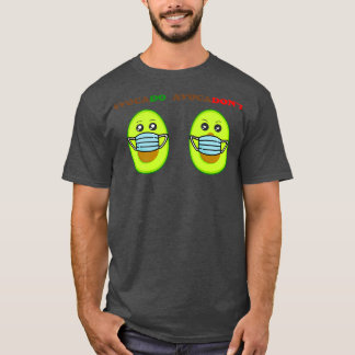 かわいいアボカド顔マスクおもしろいパンデザイン Tシャツ