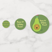 かわいいアボカド1st誕生日パーティーテーブルデコール コンフェッティ (正面)