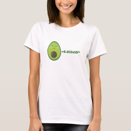 かわいいアボカド - アボガドロ数 Tシャツ (正面)