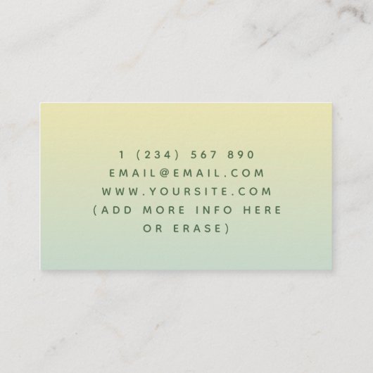 かわいいアボカド&グアカモール栄養士かわいい食べ物 名刺 (裏面)