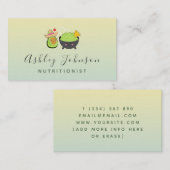 かわいいアボカド&グアカモール栄養士かわいい食べ物 名刺 (正面/裏面)