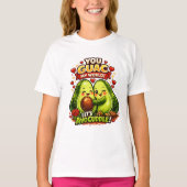 かわいいアボカド バレンタイン ラブ デザイン Tシャツ (正面)