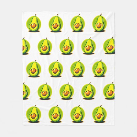 かわいいアボカド フリースブランケット (正面)