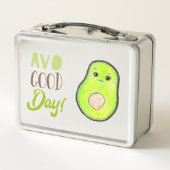 かわいいアボカドavo good day cute pun healthy food メタルランチボックス (裏面)