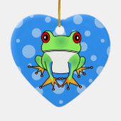 かわいいアマガエルの漫画 セラミックオーナメント (裏面)