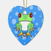 かわいいアマガエルの漫画 セラミックオーナメント (左)