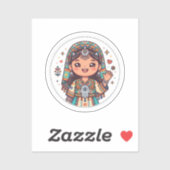 かわいいアマジグのモロッコ女性 クハムサ ステッカー シール (シート)