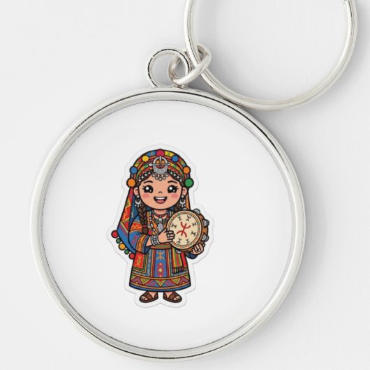  かわいいアマジグ ベベル女性 キーホルダー (正面)