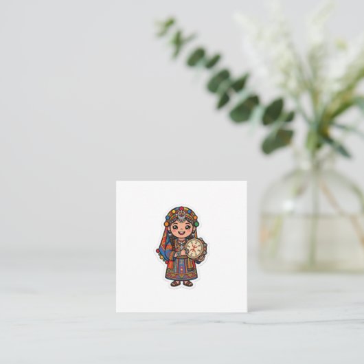 かわいいアマジグ ベルベル人 スクエア名刺 (スタンド正面)