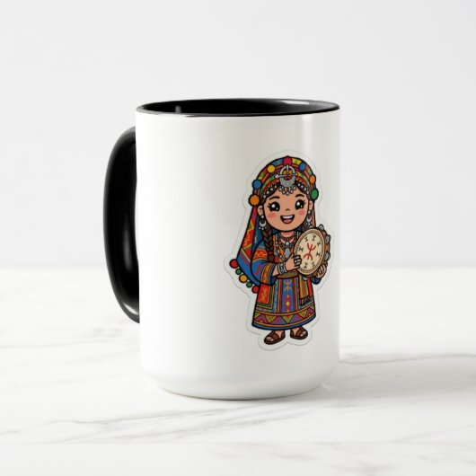 かわいいアマジグ ベルベル人 女性 マグカップ (正面左)