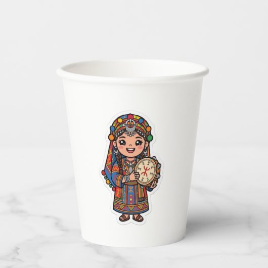  かわいいアマジグ ベルベル人 紙コップ (正面)