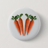 かわいいアミグルミのミニマルなクロシェ・カロッツヒップスター 缶バッジ (正面)