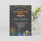 かわいいアミューズメントパークchalkboard誕生日 招待状 (スタンド正面)