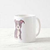 かわいいアメリカのピットブルテリアかわいいイラストレーション コーヒーマグカップ (正面右)