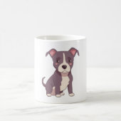 かわいいアメリカのピットブルテリアかわいいイラストレーション コーヒーマグカップ (中央)