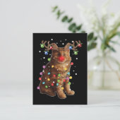 かわいいアメリカのボブテール猫クリスマスホリデーギフト ポストカード (スタンド正面)