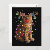 かわいいアメリカのボブテール猫クリスマスホリデーギフト ポストカード (正面/裏面)