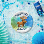 かわいいアメリカヘラジカのプレート ペーパープレート (パーティー)