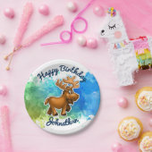 かわいいアメリカヘラジカのプレート ペーパープレート (パーティー)