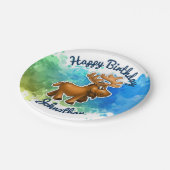 かわいいアメリカヘラジカのプレート ペーパープレート (アングル)