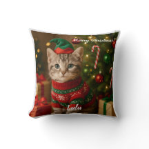 かわいいアメリカンショートヘアの猫のクリスマスパーソナライズデザイン