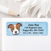 かわいいアメリカンピットブルテリア ラベル (インサイチュ)