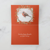 かわいいアメリカン·ロビン·ウォーターカラー·クリスマス·バード シーズンカード (内部)