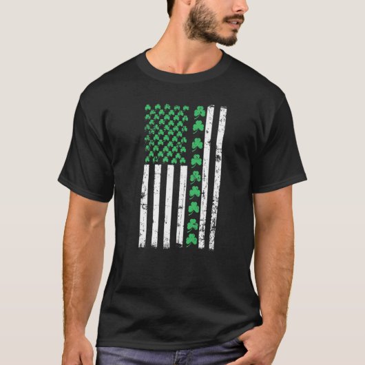 かわいいアメリカ国旗ハッピーSt patricks dayヴィンテージI Tシャツ (正面)