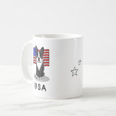かわいいアメリカ国旗ボストンテリア犬(黒) コーヒーマグカップ (正面左)