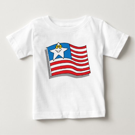 かわいいアメリカ国旗 ベビーTシャツ (正面)