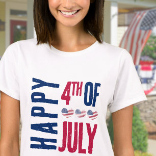 かわいいアメリカ国旗 7月4日 Tシャツ