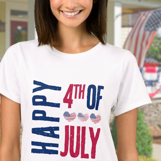かわいいアメリカ国旗 7月4日  Tシャツ