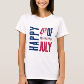 かわいいアメリカ国旗 7月4日  Tシャツ (正面)