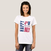 かわいいアメリカ国旗 7月4日  Tシャツ (正面フル)