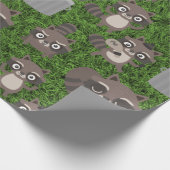 かわいいアライグマごみ箱 ラッピングペーパー (角)