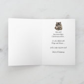 かわいいアライグマとの抱擁及びキスのクリスマスの願い シーズンカード (内部)