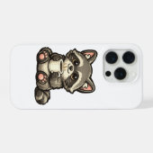 かわいいアライグマとコーヒー – ほっこり可愛い動物 iPhoneケース (裏面横)