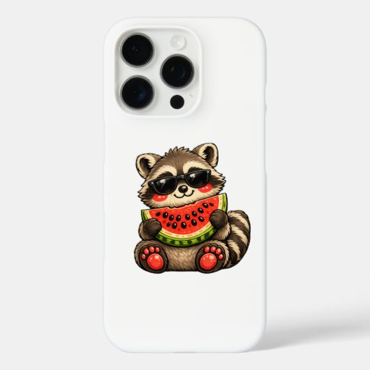 かわいいアライグマとスイカ Case-Mate iPhoneケース (裏面)