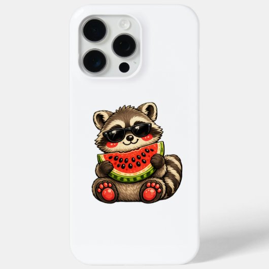 かわいいアライグマとスイカ Case-Mate iPhoneケース (裏面)