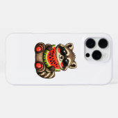 かわいいアライグマとスイカ iPhoneケース (裏面横)