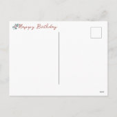 かわいいアライグマとリンゴハッピーバースデー シーズンポストカード (裏面)