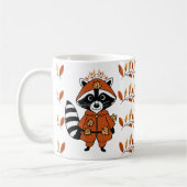 かわいいアライグマと紅葉 コーヒーマグカップ (左)